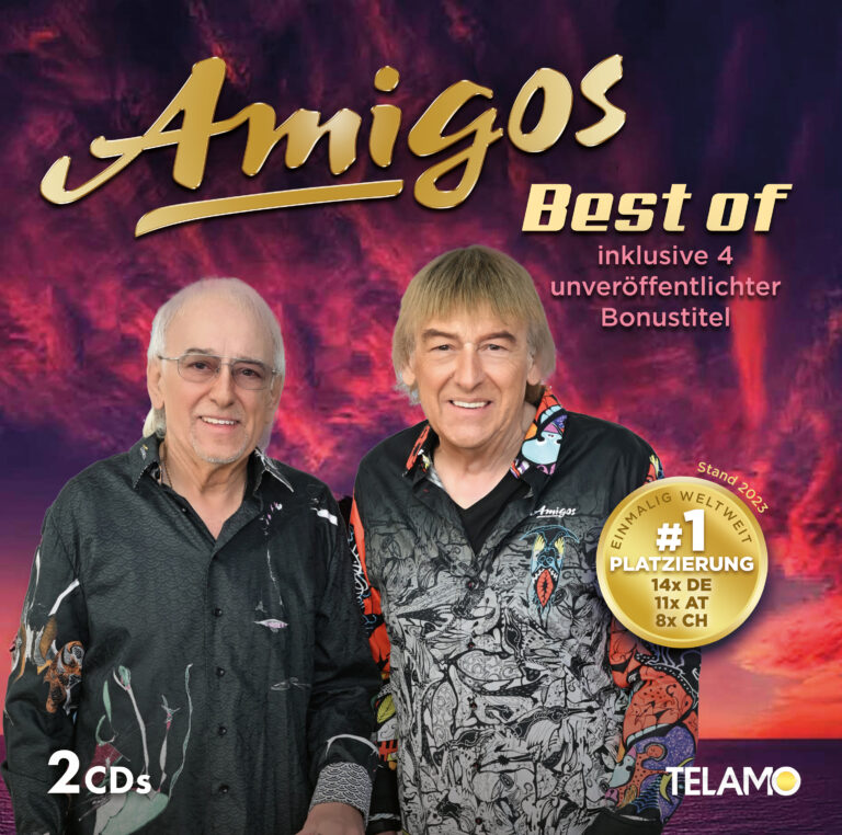 Auf diesem Best of präsentieren die Amigos die besten Hits ihrer Laufbahn VÖ 20.01.2023 Telamo Auf diesem Best of präsentieren die Amigos die besten Hits ihrer Laufbahn VÖ 20.01.2023 Telamo